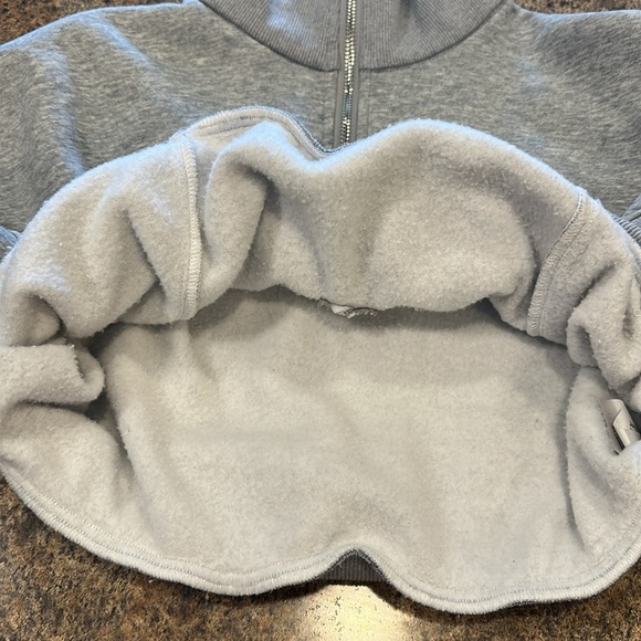 Emory Park Quarter Zip Sweatshirt Size Large Light Gray Mock Neck Cropped - Picture 10 of 15